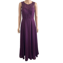 Load image into Gallery viewer, Azazie Halter Dress 4 Purple Nina Grape Gown Formal Aline Pleated Chiffon