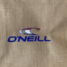 Load image into Gallery viewer, O'Neill Tote Bag Tan Jute Burlap Logo Surf Beach Shopper Reusable Y2K