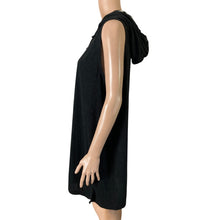 Load image into Gallery viewer, Catalina Hooded Swim Cover Up XL 16-18 Black Sleeveless Zip Terry Beach Dress