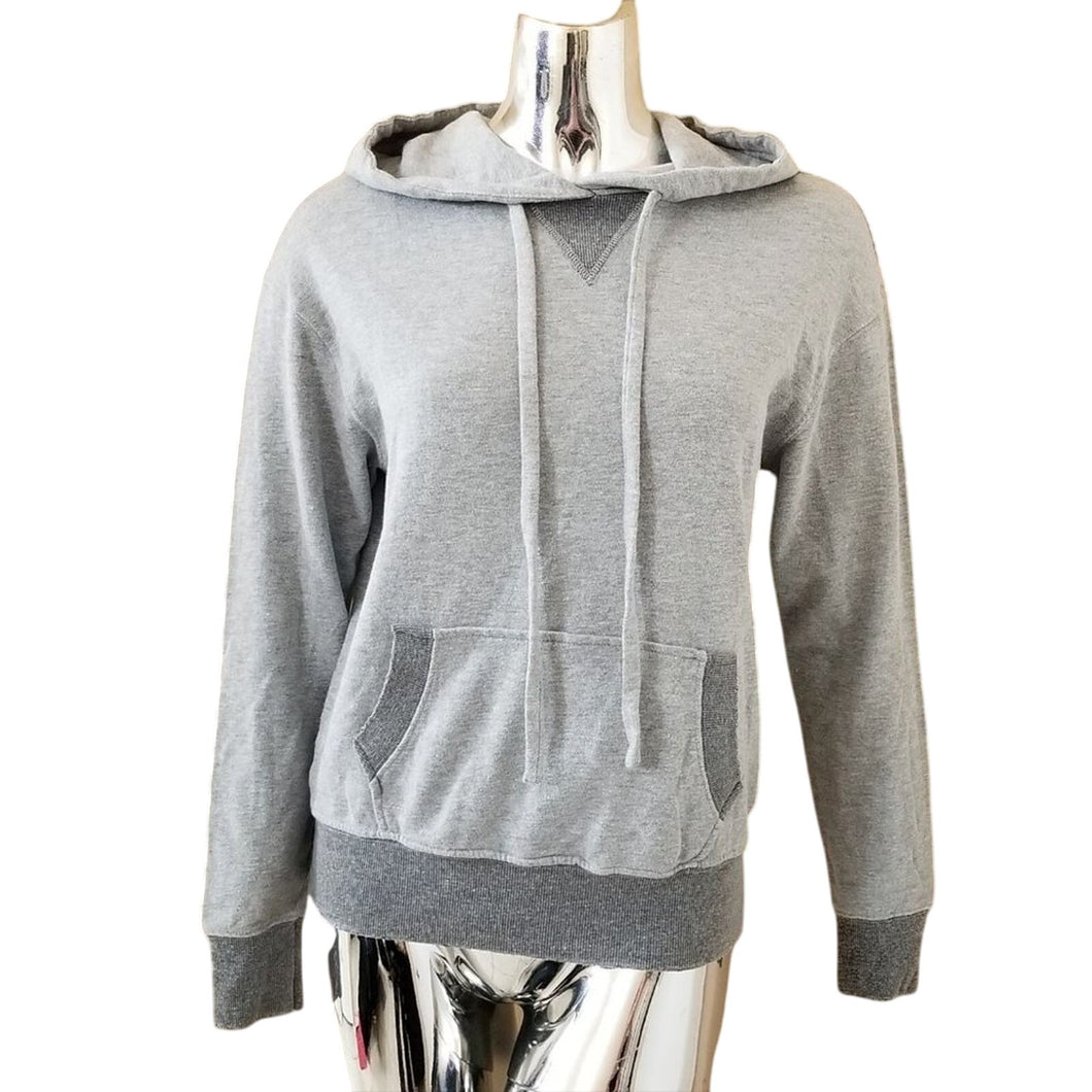 Everleigh Hooded Sweatshirt Womens XS Gray French Terry Pullover New