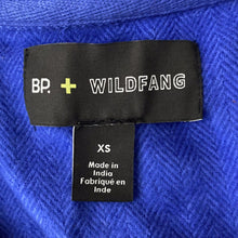 Load image into Gallery viewer, BP Wildfang Fleece Shirt Women’s XS Blue Button Front Herringbone New