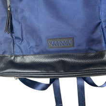 Load image into Gallery viewer, Versace Parfums Mens back Pack Blue Nylon Leather New COA