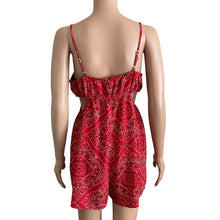 Load image into Gallery viewer, Altar'd State Romper Womens Large Red Strappy Sleeve Lightweight