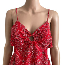 Load image into Gallery viewer, Altar'd State Romper Womens Large Red Strappy Sleeve Lightweight