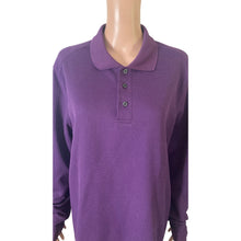 Load image into Gallery viewer, Croft &amp; Barrow Performance Polo Shirt Mens L Purple Cool Dry Long Sleeve Golf