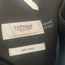 Load image into Gallery viewer, Topman Mens 32R Gray Wool Blend Slim Dress Pants Flat Front Suit Trousers