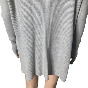 Devotion By Cyrus Turtleneck Sweater Womens Small Gray Ribbed New