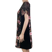 Load image into Gallery viewer, Mystree Dress Womens Small Multicolored Floral Velour Accents