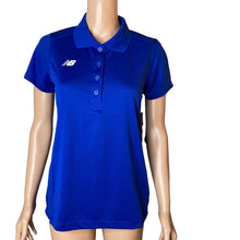 Load image into Gallery viewer, New Balance Women’s Small Blue Performance Tech Polo Shirt Athletic Golf Top New