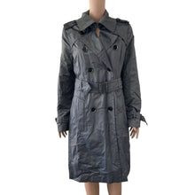 Load image into Gallery viewer, East 5th Trench Coat Womens Medium Gray Metallic Light Weight