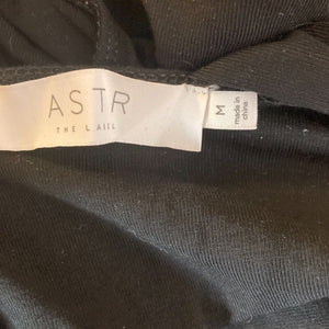 ASTR The Label Bodysuit Medium Twist Back One Sleeve Black Stretch