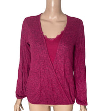 Load image into Gallery viewer, Bobeau Lace Trim Cami Top Womens XS Burgundy Twofer NEW