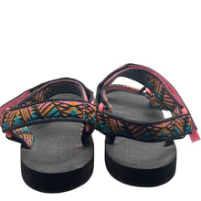 Load image into Gallery viewer, Teva Universal Sandals Womens 10 Black Multicolor Geometric Strappy 1003987
