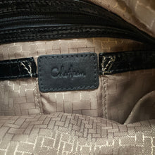 Load image into Gallery viewer, Cole Haan Hobo Bag Womens Black Patent Leather Croc Embossed Y2K Shoulder Purse