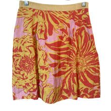 Load image into Gallery viewer, Edme Esyllte Anthropologie Skirt Womens 0 Linen Floral Yellow Pink A Line