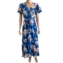 Load image into Gallery viewer, French Connection Dress Womens 8 Verona Drape Midi Floral Blue New