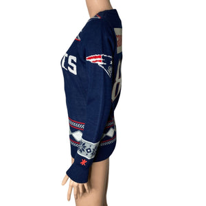 New England Patriots Christmas Sweater Womens Small Gronkowski #87 Bling New