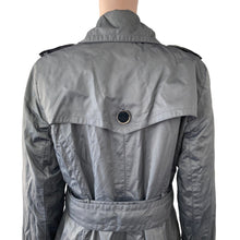 Load image into Gallery viewer, East 5th Trench Coat Womens Medium Gray Metallic Light Weight
