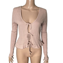 Load image into Gallery viewer, Topshop Tie Front Top Womens Size 10 Pale Pink