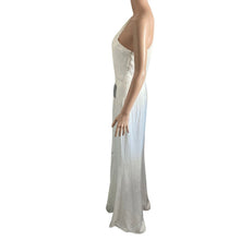 Load image into Gallery viewer, Chi Chi London Dress Womens Size 6 One Shoulder White Satin Chiffon Front Slit