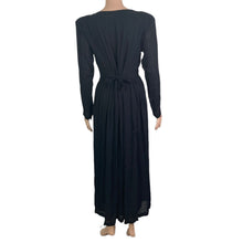 Load image into Gallery viewer, SHE Dress Maxi Womens Small Black Button Front Long Sleeves Pockets