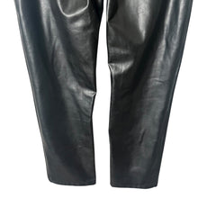 Load image into Gallery viewer, Abercrombie &amp; Fitch 90s Straight Faux Leather Pants 27/4 Black Ultra High Rise