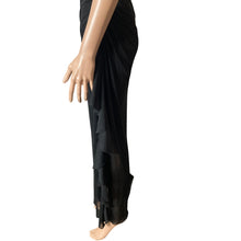 Load image into Gallery viewer, Vintage Black Halter Maxi Dress Womens Small Rhinestone Open Back Formal Gown