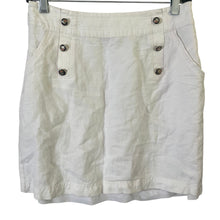 Load image into Gallery viewer, EIFINI Skirt Womens M Ivory Linen Viscose Blend Gold Button