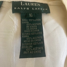 Load image into Gallery viewer, Lauren Ralph Lauren Linen Pants Womens 16 Ivory Straight Leg Dress Trousers