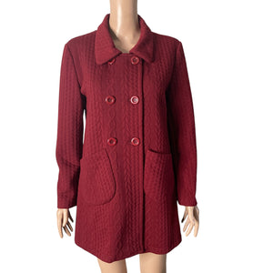 Jon & Anna Sweater Coat Womens Medium Maroon Red Long Cardigan Jacket