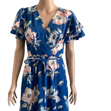 Load image into Gallery viewer, French Connection Dress Womens 8 Verona Drape Midi Floral Blue New