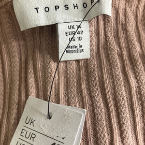 Topshop Tie Front Top Womens Size 10 Pale Pink