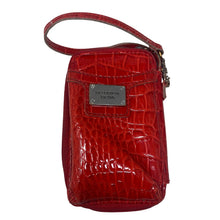 Load image into Gallery viewer, Liz Claiborne Red Croc Embossed Zip Around Wristlet Wallet ID CC Coin 5.5x3.5