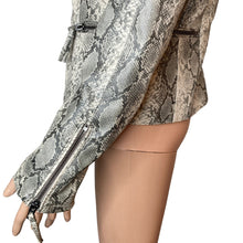 Load image into Gallery viewer, Blank NYC Moto Jacket Womens M Snakeskin Print Faux Leather Asymmetrical Zip