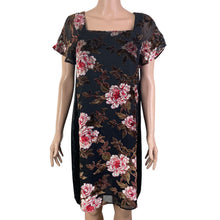 Load image into Gallery viewer, Mystree Dress Womens Small Multicolored Floral Velour Accents