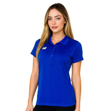 Load image into Gallery viewer, New Balance Women’s Small Blue Performance Tech Polo Shirt Athletic Golf Top New