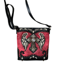 Load image into Gallery viewer, Western Crossbody Purse Womens NEW Red Rhinestone Cross Angel Wings Cowgirl