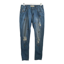Load image into Gallery viewer, Zara Jeans 1975 Womens 00 Gems Rhinestone Distressed Ripped