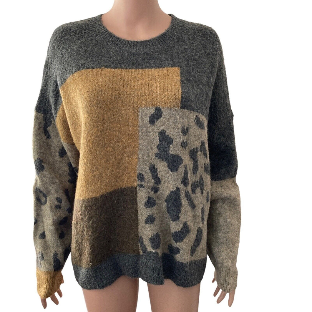 Mystree Sweater Womens Small Oversized Pullover Multicolored