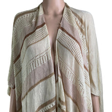 Load image into Gallery viewer, Vince Camuto Shawl Knit Womens One Size Beige Brown Shimmer