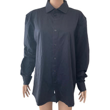 Load image into Gallery viewer, Soft Cloth Button Front Shirt Mens Size Large Navy Blue Stretch New