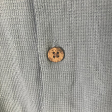 Load image into Gallery viewer, Vintage Silk Circa 1969 Mens Medium Blue 100% Silk Textured Camp Shirt