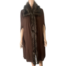 Load image into Gallery viewer, Anthony Original Cape Coat Poncho Womens Large Brown Faux Fur Trim