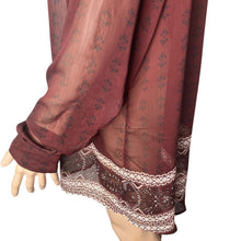Load image into Gallery viewer, Knox Rose Blouse Womens XL Semi Sheer Burgundy Pullover Lightweight