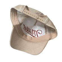Load image into Gallery viewer, Miller High Life Trucker Hat Tan Corduroy Mesh Snapback Beer Cap One Size OSFM