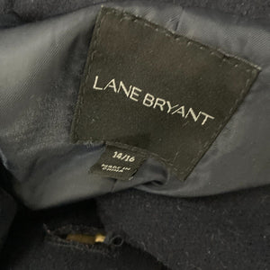 Lane Bryant Trench Coat Womens 14/16 Wool Blend Black