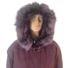 Load image into Gallery viewer, Hunt Club Parka Coat Women’s Small Maroon Faux Fur Hood Drawstring Waist Winter