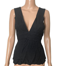 Load image into Gallery viewer, Chelsea 28 Halter Top Womens XS Black Plunging V-Neck Empire Waist Full Zip NEW