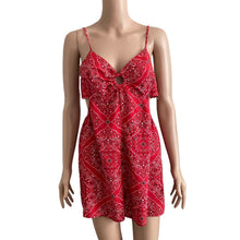 Load image into Gallery viewer, Altar'd State Romper Womens Large Red Strappy Sleeve Lightweight