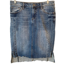 Load image into Gallery viewer, KUT From The Kloth Denim Skirt Womens 6 Blue Raw Hem Stretch Jean Mini